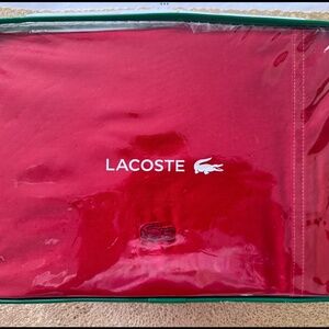New LACOSTE SIGNATURE Sheet Set 100% Cotton Brushed Twill Chili Pepper Twin